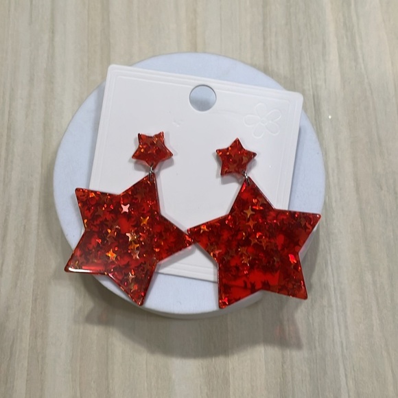 Free People Red Seeing Stars Earrings - Picture 7 of 13